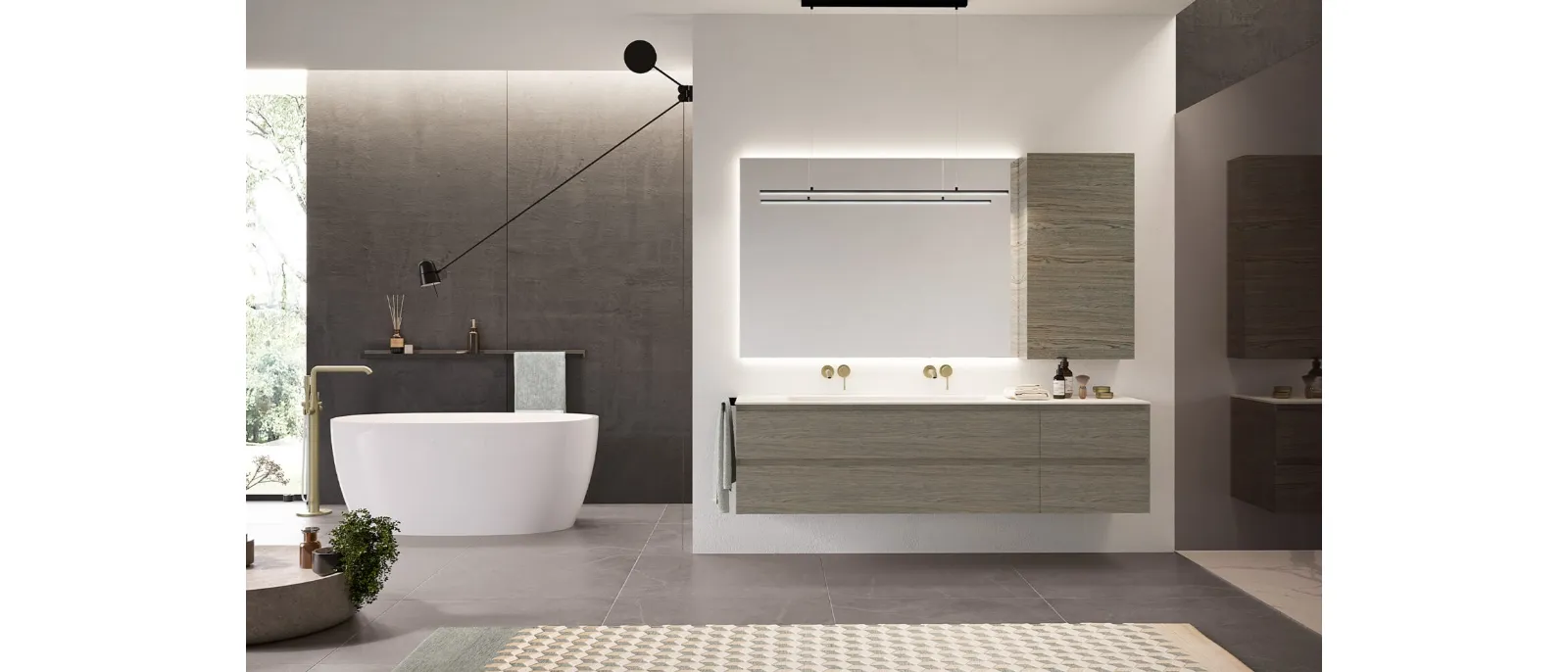 Mobile da Bagno sospeso in Rovere tinto Amsterdam Airy Edge 06 di RCR