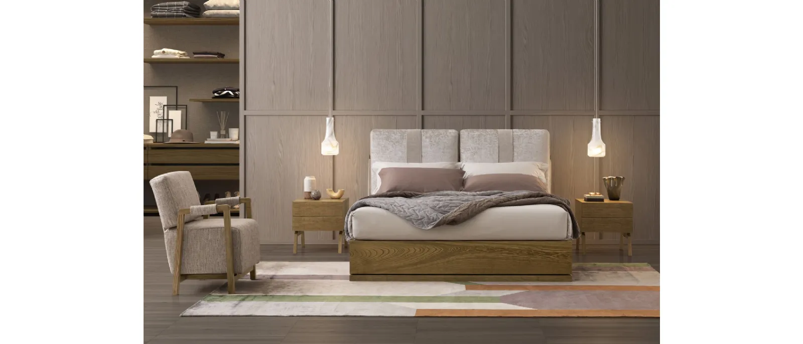 Letto Oberoi Legno con box contenitore di Oggioni