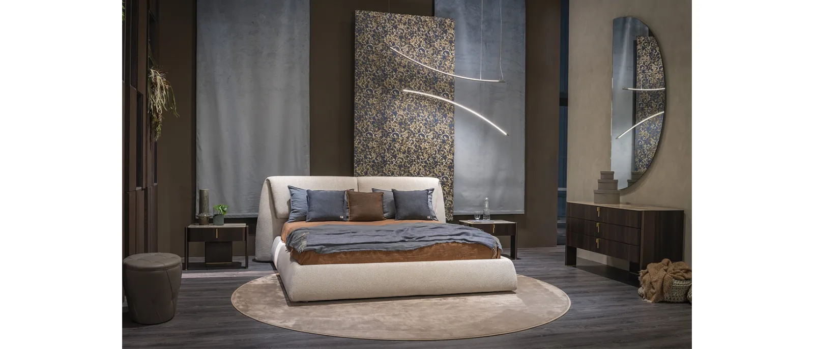 Letto Simon in tessuto imbottito di Cattelan Italia