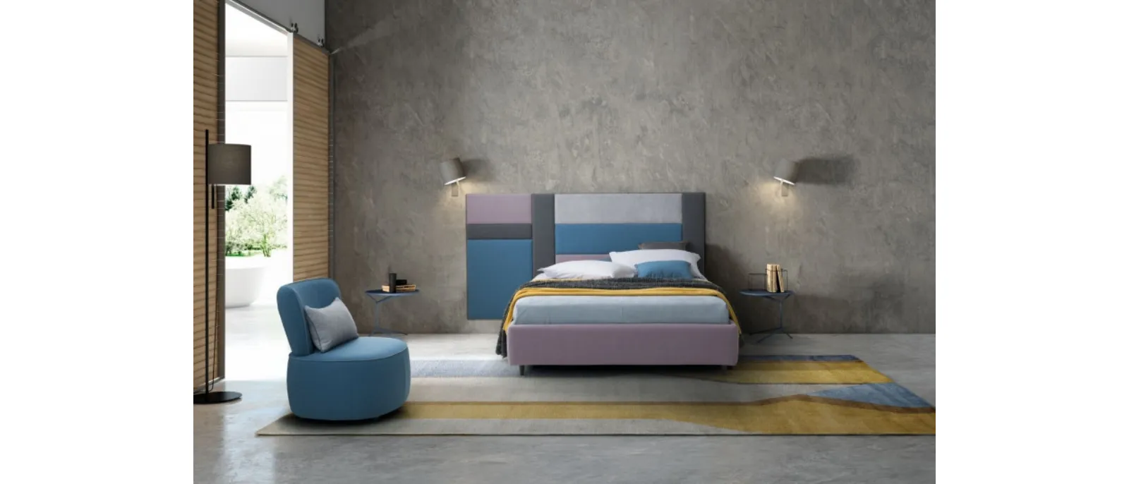 Letto singolo con testiera modulare Ground di Le Comfort