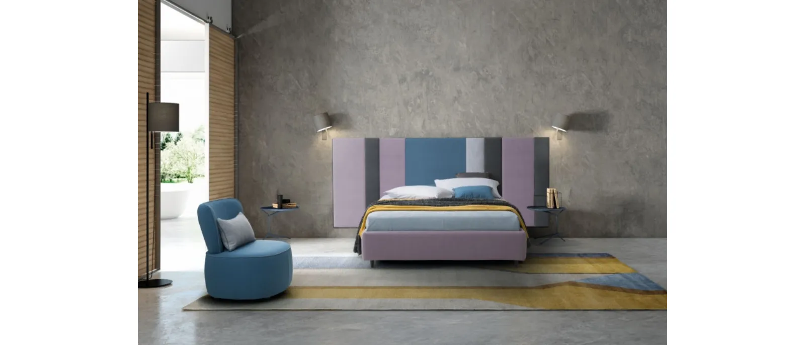 Letto singolo con testiera modulare Ground di Le Comfort