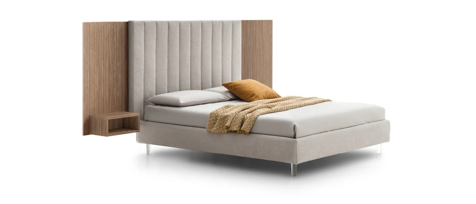 Letto Tile in tessuto imbottito di Le Comfort