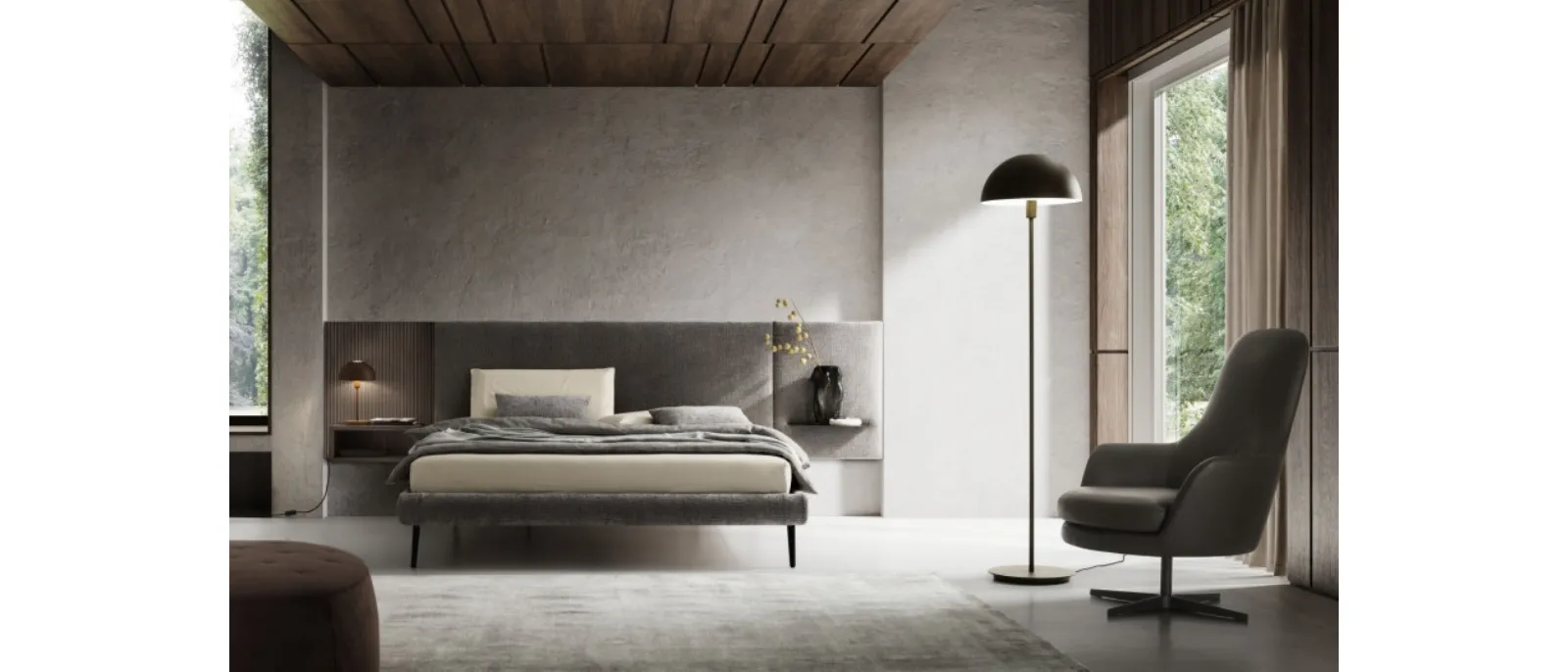 Letto in tessuto Wall di Le Comfort