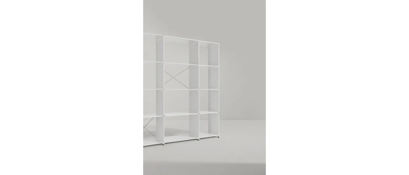 Libreria componibile Civitas in MDF laccato Bianco di Midj