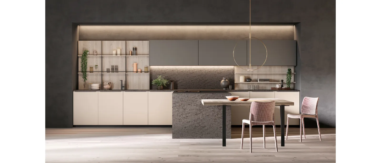 Cucina Design con penisola Alexia 01 di Zecchinon Cucine