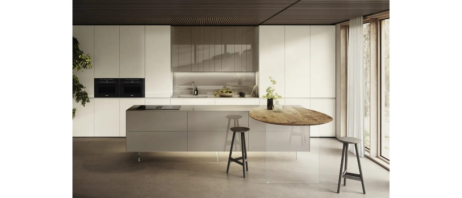 Cucina Design con isola NOW Project 2832 di Lago