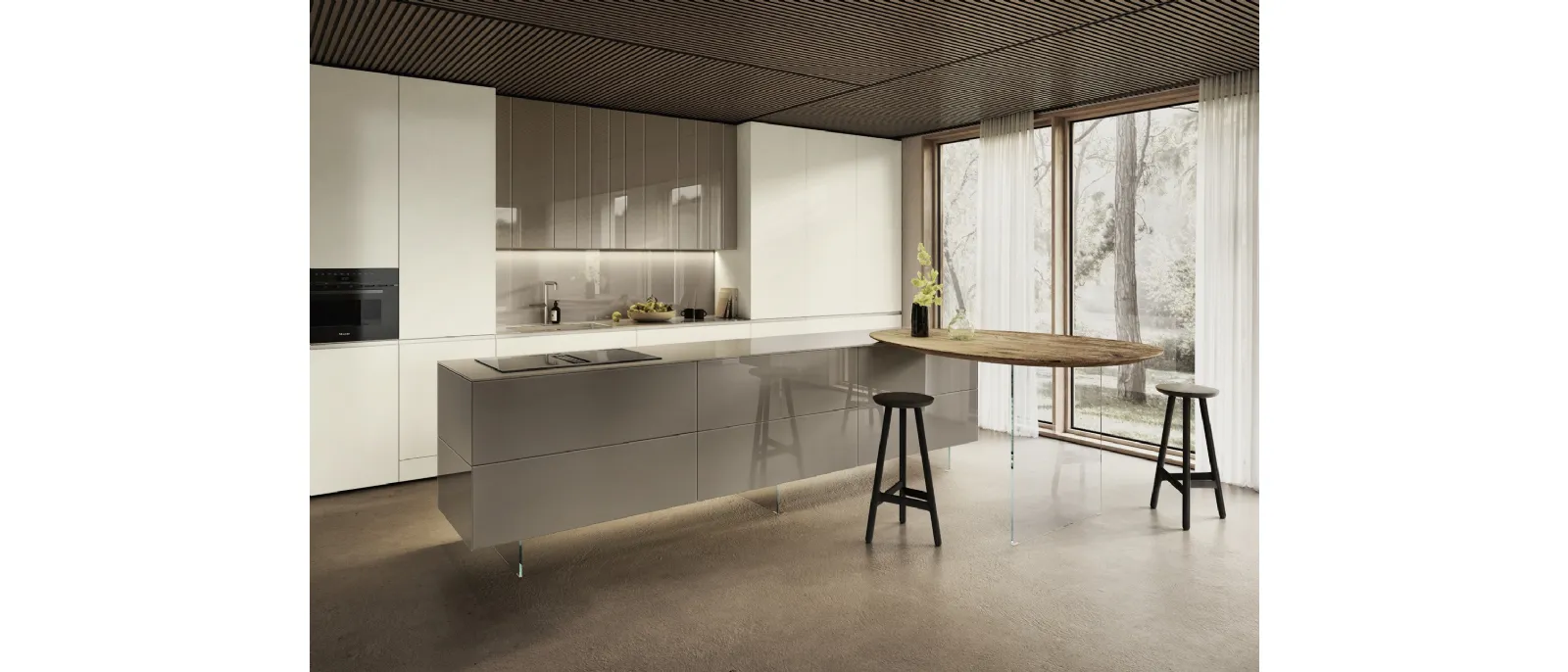 Cucina Design con isola NOW Project 2832 di Lago