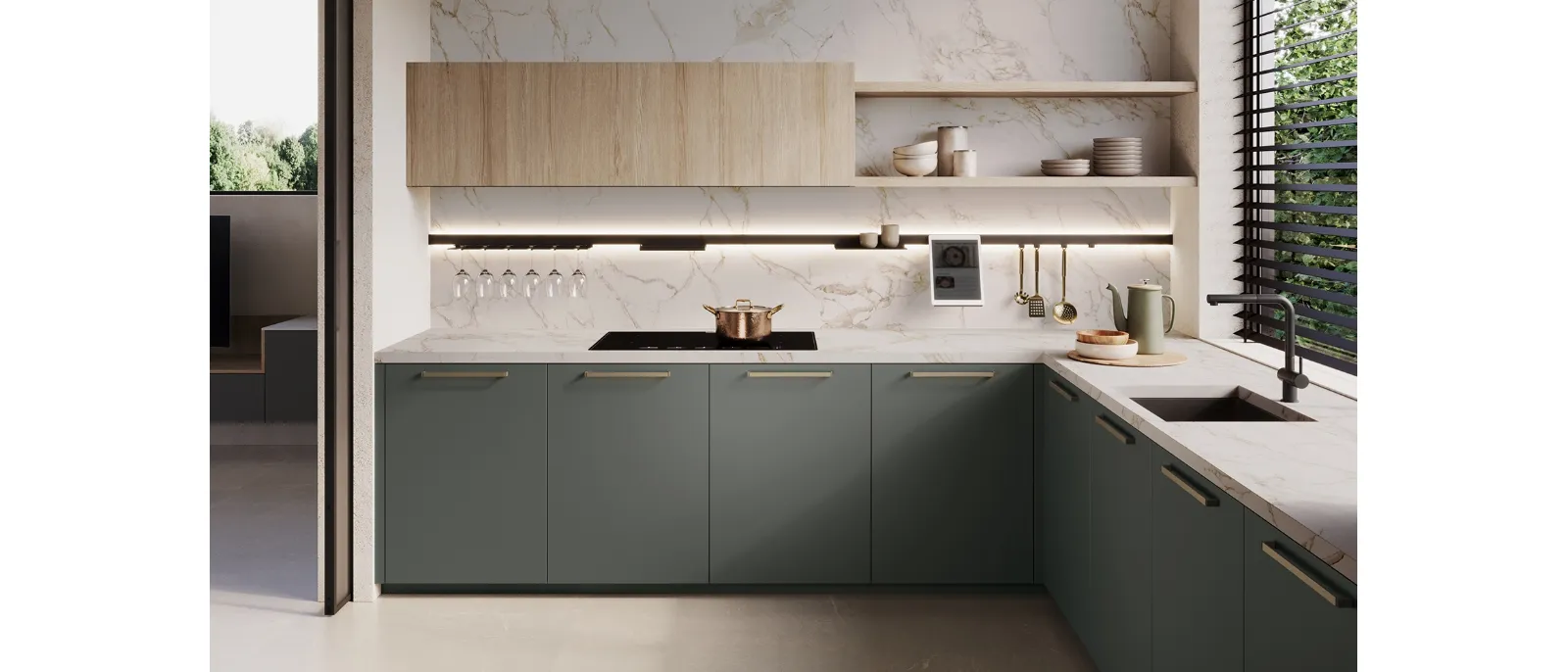 Cucina Design angolare Tiffany 01 di Zecchinon Cucine